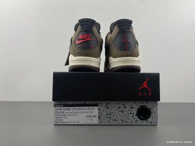 Retro Scott Jordan AJ4-882335 Brown 4 TS Air x Travis 0326